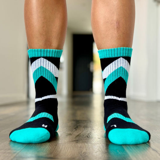 Organic Cotton Lite Crew Sock - Chevron Strike - Do Better Colab