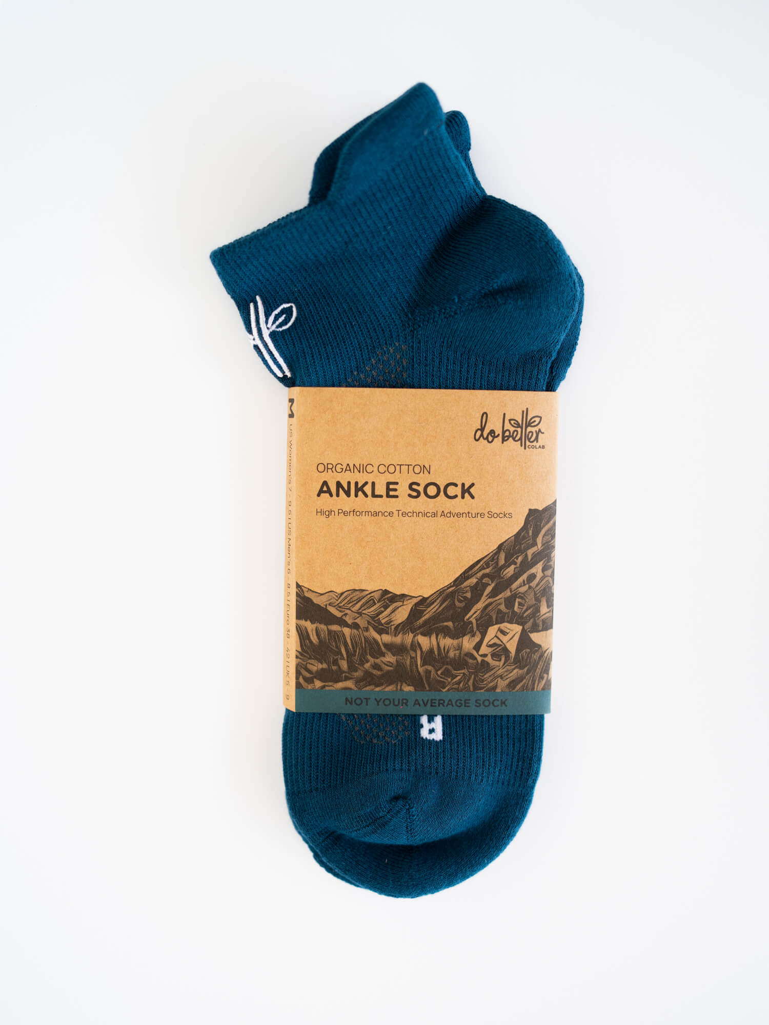Organic Cotton Ankle Sock - Cobalt - Do Better Colab
