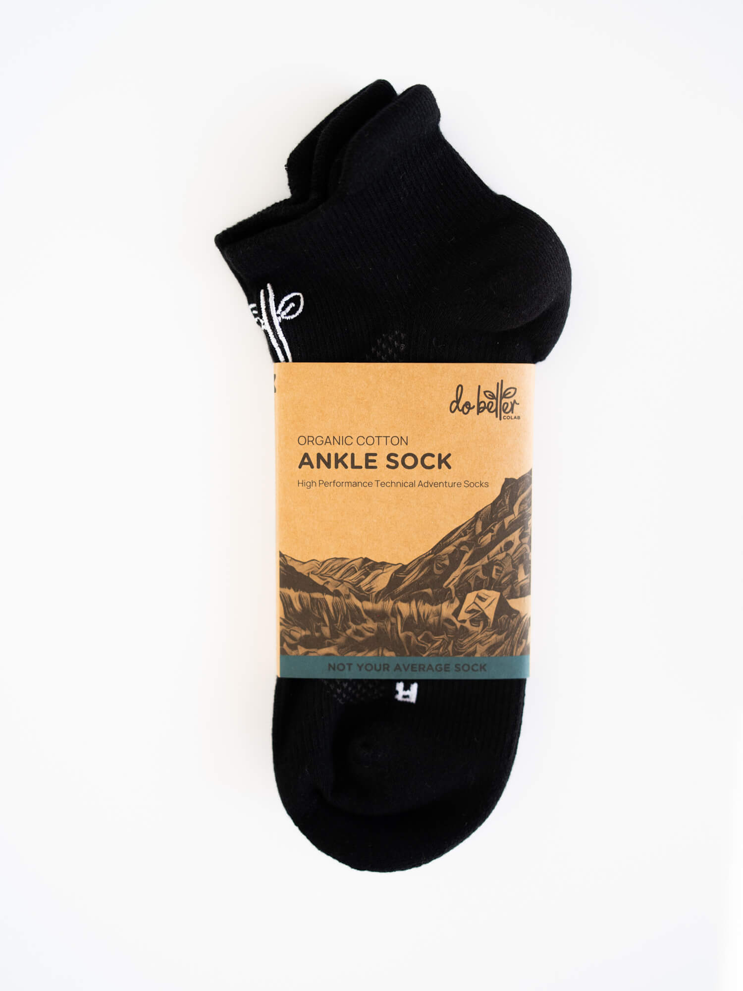 Organic Cotton Ankle Sock - Ebony - Do Better Colab