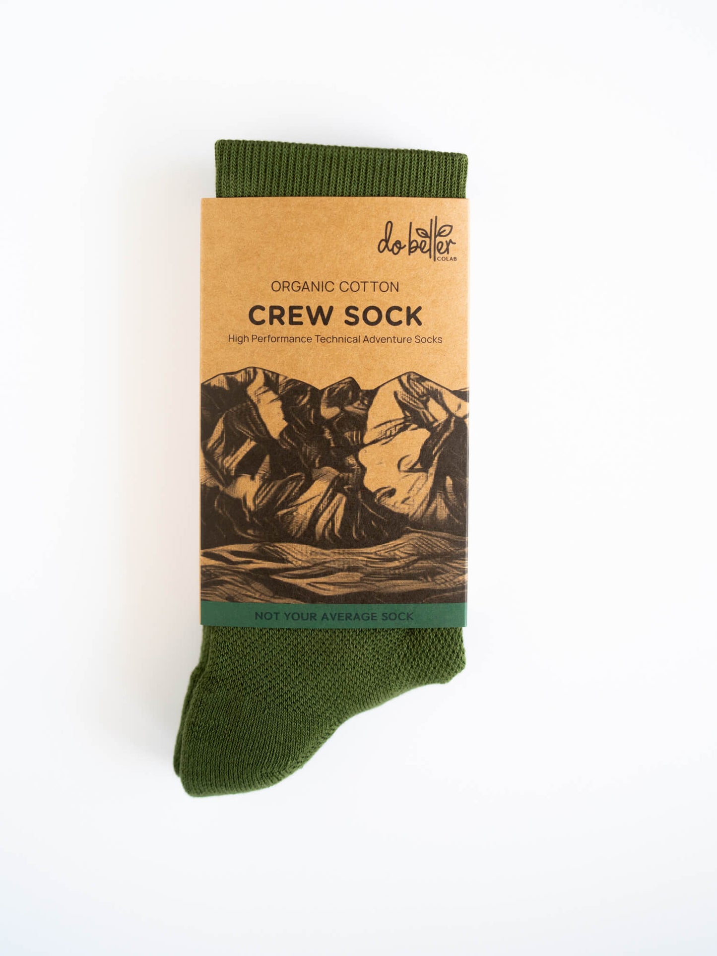 Organic Cotton Luxe Crew Sock - Forest - Do Better Colab