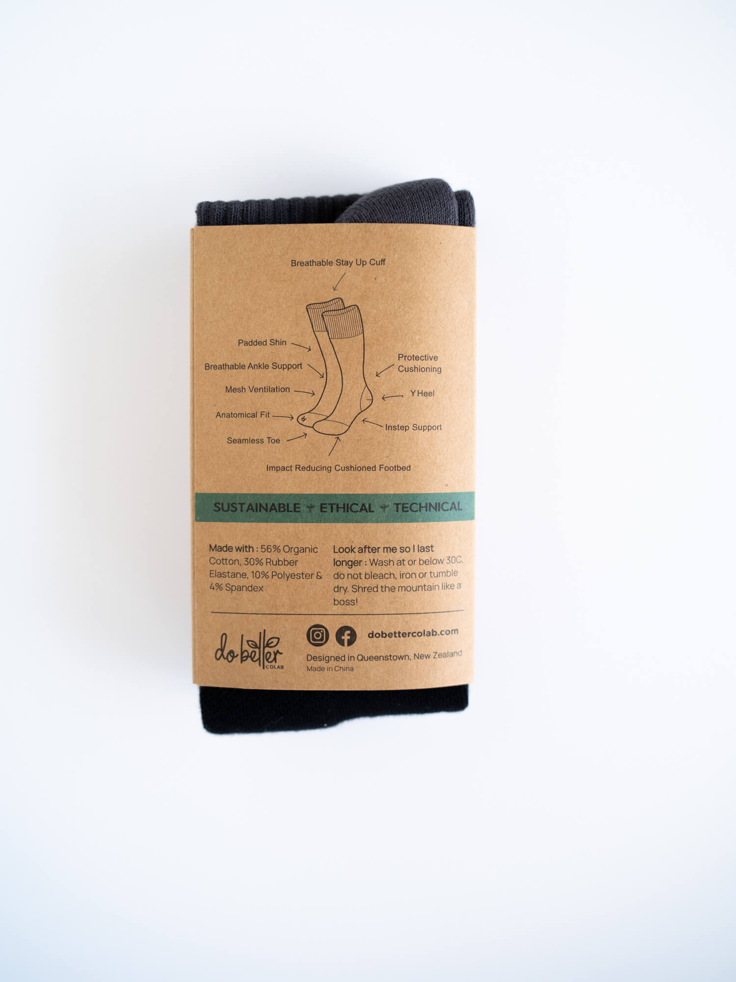 Organic Cotton Ski Sock - Alpine Ascent - Do Better Colab